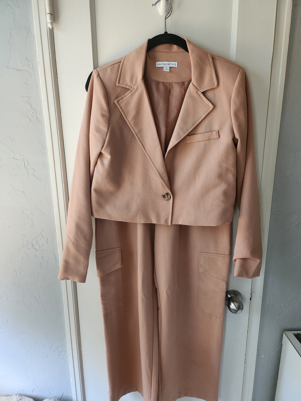 And Other Stories Blush Cropped Blazer & Wide-Leg Pants Set